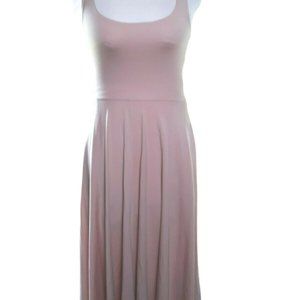 Reformation Rou Fit Flare Midi Dress Blush Pink Sm